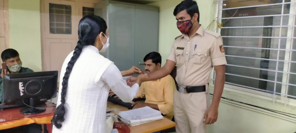 God's protection knot ( Raksha Bandhan) for the serving Corona warriors of Police Department.